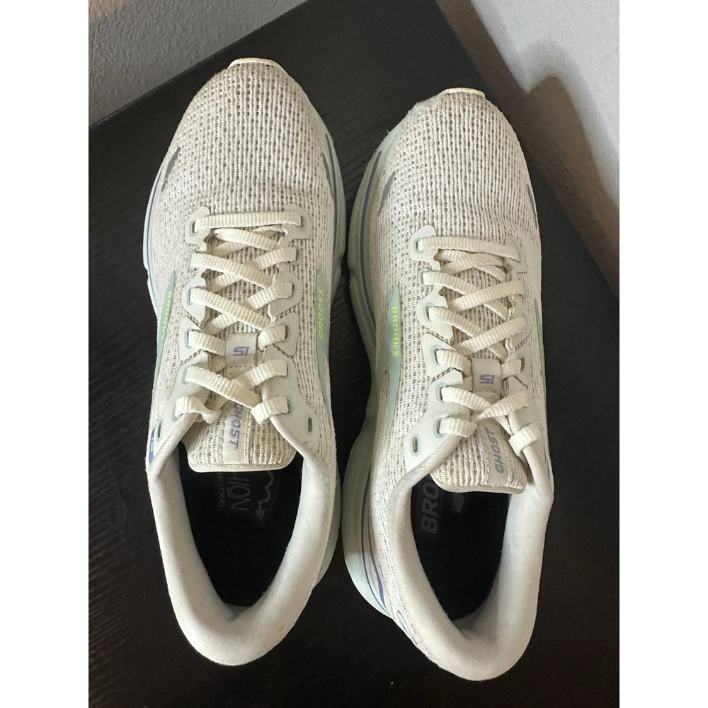 Brooks Ghost 15 Women's Running Shoes Size 8 B White Oyster Viola 1203801B130 - Picture 9 of 10